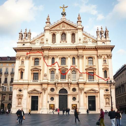 Borsa di Milano: grafico in ribasso