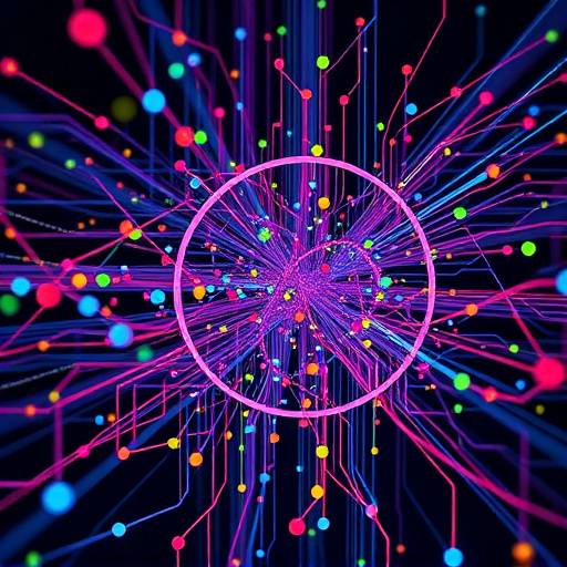 Rappresentazione artistica di un computer quantistico con qubit interconnessi.